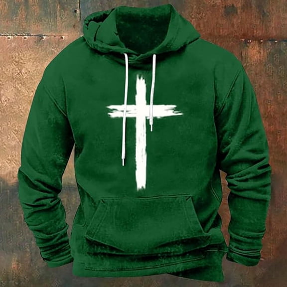 Blczomt Graphic Hoodies Men Pullover Hoodies Green Long Sleeve Trendy 2025 Men's Fashion