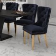 thumbnail image 4 of Chaise, Jeu de 2 en Velours et Métal - Noir, 4 of 7