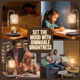 thumbnail image 6 of Fragrance Candle Warmer Lamp with 2 Bulbs Electric Candle Warmer with Timer & Dimmer for Home Decor Wax Melt for Small Large Size Jar Candles Retro Wooden Base, 6 of 13