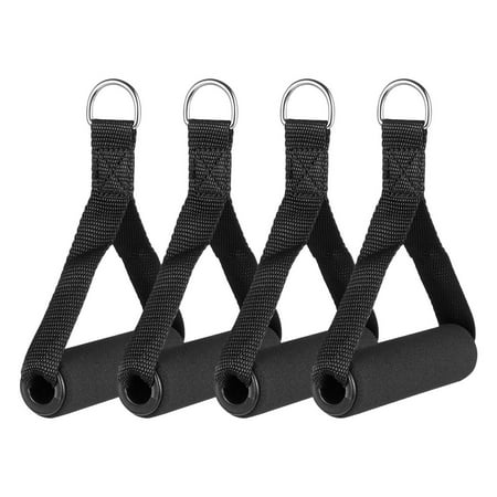 

GARNECK 4Pcs Single-Grip Handles with Carabiner Clips Pull Handle Exercise Handles for Resistance Tube Exercise Strength Training (Black)