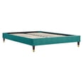 thumbnail image 3 of Modway Harlow King Performance Velvet Platform Bed Frame in Teal, 3 of 6