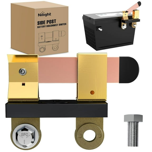 Nilight Battery Disconnect Switch 12V 24V 250A Negative Post Knife Blade Master Cut Off Isolator for Car Truck Marine RV