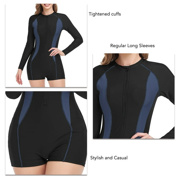 Bañador de Protección Solar para Mujer Traje de Baño Abdominal Ropa de Playa de Dos Piezas con Contraste de Color y Pantalones Calientes de Secado Rápido ANGGREK Otros