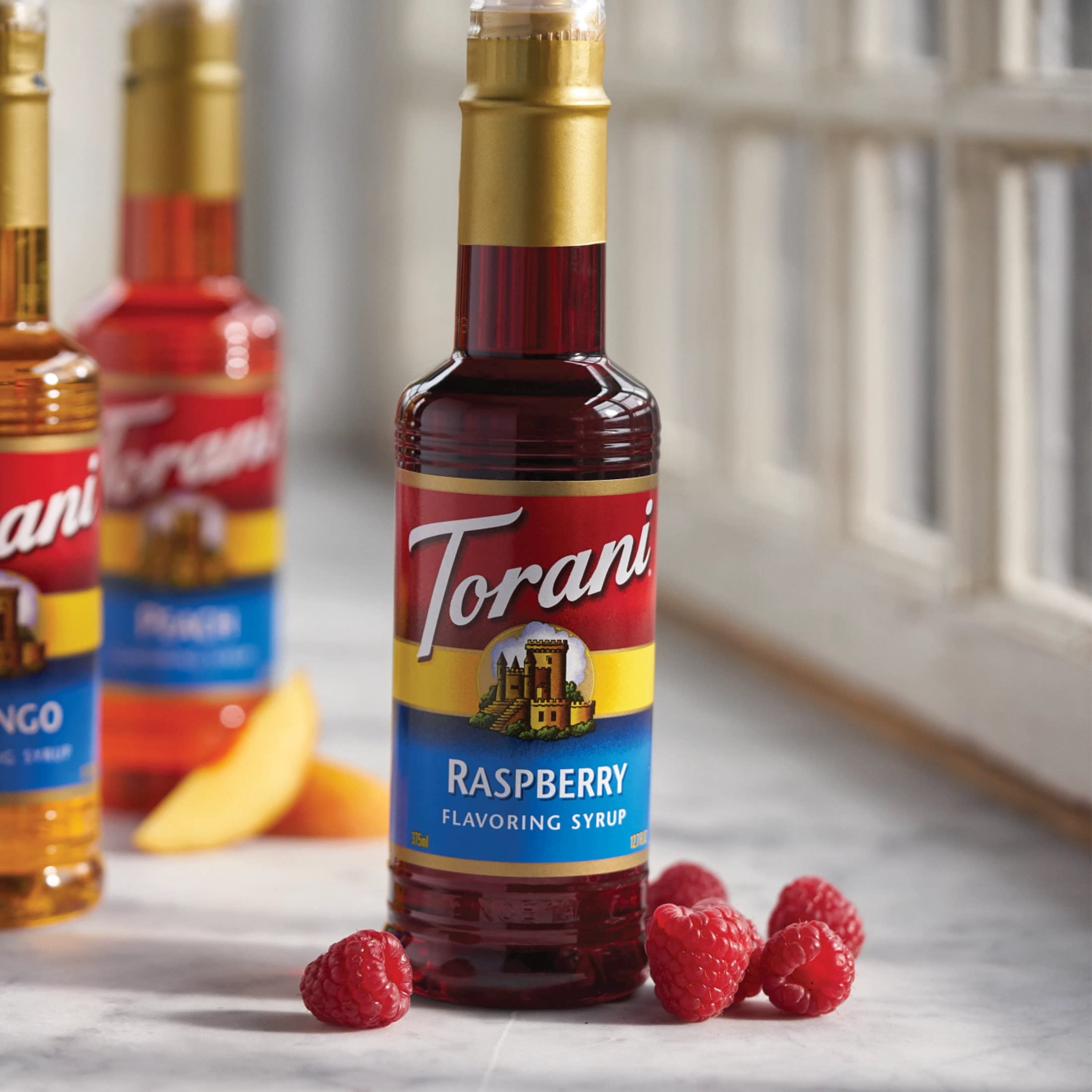 Torani Raspberry Syrup, Plastic Bottle, Drink Flavoring Syrup, No Known Allergens 12.7 fl oz