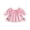 Pink, variant on RUINIXCW Little Girl Plaid Dress Long Sleeve Square Neck A-line Dress with Bow Decor