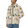 thumbnail image 3 of Wukai Cartoon Chickens Print Men's Zip-Up Hoodie,Fleece Full-Zip Hoodie for Men, Hooded Sweatshirt-Small, 3 of 5