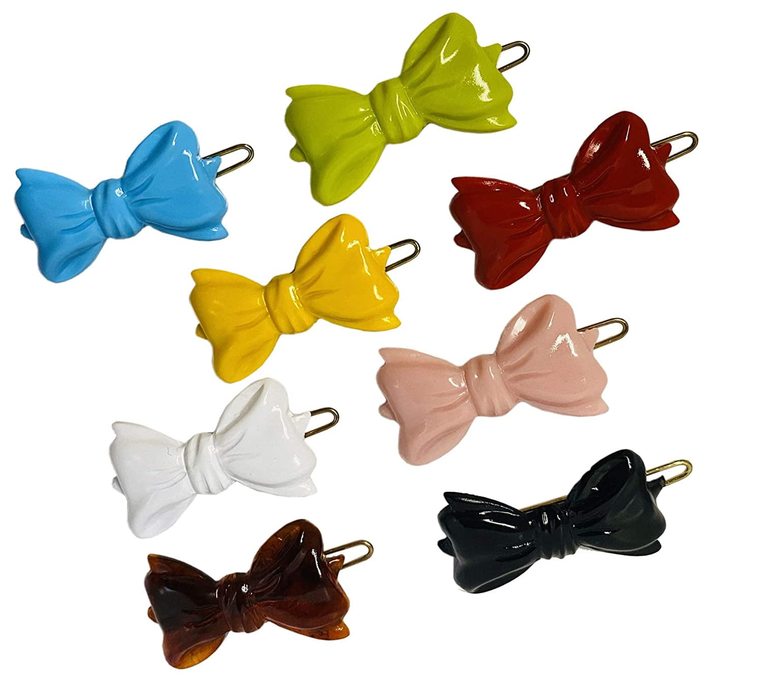Parcelona French Twist n Clip Bow Shell Set of 2 Metal Free Hair Clip Barrettes