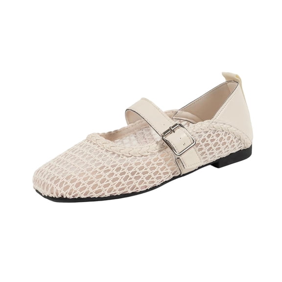 YgkuHd Slip-On Flats for Women Transparent Mesh Casual Shoes with Breathable Mesh Upper, Trendy Plus Size Spring Summer Comfortable Footwear,Beige_43