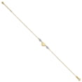 thumbnail image 2 of Primal Gold 14 Karat Two-Tone Diamond-cut Puffed Heart LOVE 9-inch Plus 1-inch Extension Anklet, 2 of 5