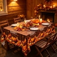 thumbnail image 6 of Fall Pumpkin Tablecloth 108 x 60 Inch Rectangle, Beige,Maple Leaves & Pumpkin Pattern, Spillproof Wrinkle Resistant Table Cover for Harvest Thanksgiving Autumn Holiday Dining Decor, 6 of 6