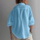 thumbnail image 4 of Neewe Womens Cotton Linen Button Shirts 3/4 Sleeve Blouses Casual Collared Loose Fit Tops Daily, 4 of 8