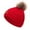 03# Red, variant on Kids Winter Hat Toddler Knitted Pom Beanie Hat Cotton Lined Faux Fur Pom Pom Cap Baby Girls Boys Beanies 1-6 Years Old Watermelon Red Free Size