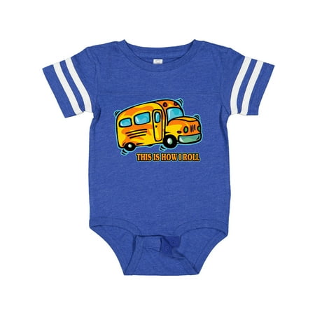 

Inktastic How I Roll School Bus Gift Baby Boy or Baby Girl Bodysuit