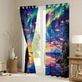thumbnail image 3 of Manfei Multicolor Aurora Curtains Pack of 2 (42x84 Each),Galaxy Starry Sky Curtains Blackout,Orange Sunset Bedroom Curtains For Men Women,Super Cozy Room Decor, 3 of 6