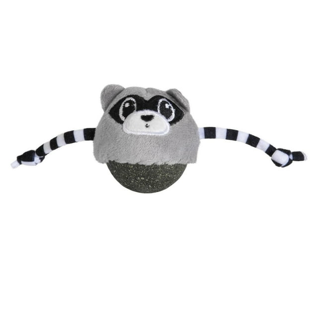 Quirky Kitty Rolly Raccoon Bobbler Compressed Catnip Ball Cat Toy