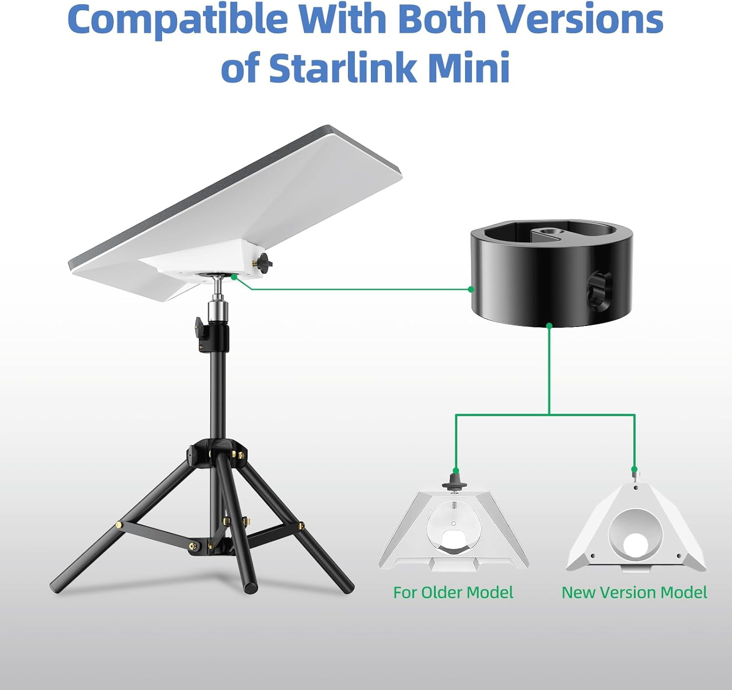 Starlink Mini Tripod with Adapter(for Both 2025 New and Old Version) Adjustable Tripod Mount for Starlink Mini Dish, Portable Stand Mounting Kit for Star Link mini accessories for Outdoor Camping, RV