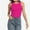 Hotpink, variant on Womens Sleeveless Racerback High Neck Casual Basic Ribbed Fitted Tank Top
