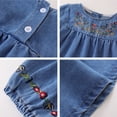 thumbnail image 5 of LOOK! Auroural Hildren's Summer Solid Color Round Neck Long Sleeve Dress Shirt Dress Denim Dress Kids（1-10Years）, 5 of 8