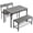 Gray, variant on Space-Saving 4-Piece Dining Table Set, MDF Metal Frame Table with 2 Chairs and Bench, Storage Shelves Dining Set for Small Apartment Kitchen