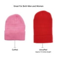 thumbnail image 3 of Empire Cove Cuffed Knit Beanie 3 Pack Set of Hot Pink, Red, Light Pink, 3 of 4