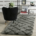 thumbnail image 2 of SAFAVIEH Indie Careen Geometric Polyester Shag Area Rug, Grey/Dark Grey, 5'1" x 7'6", 2 of 5