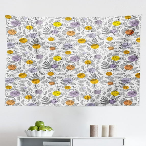 Geometric Tapestry, Grunge Style Continuing Triangular Scattered on a Plain Background, Fabric Wall Hanging Decor for Bedroom Living Room Dorm, 2 Sizes, Charcoal Grey and White, by Ambesonne