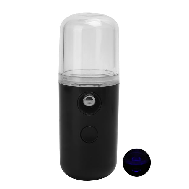 Pulverizador De Niebla Facial, Conveniente Asa De Mano Portátil Ultrasónica Atomización Absorción Que Promueve El Humidificador Facial Para El Cuidado De La Piel Para La ANGGREK Negro