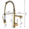 thumbnail image 3 of Dual Jet, 360° Rotating Tap, 2 Spray Modes, Hot & Cold Water, Space-Saving Pull-Out Design Golden Kitchen Faucet, 3 of 5