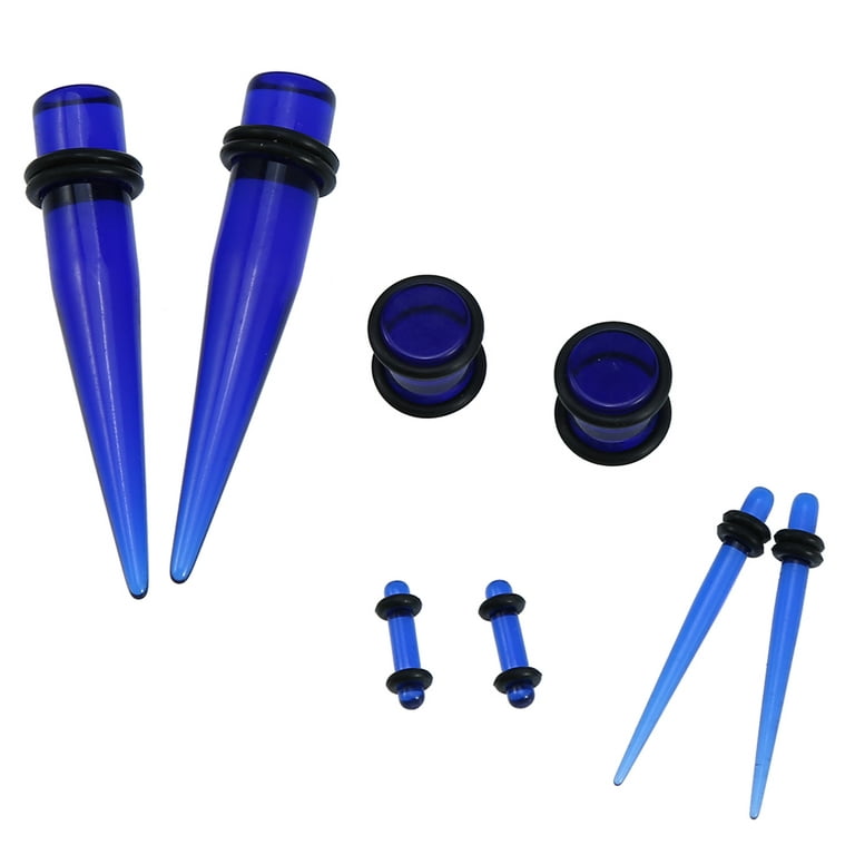 Mgaxyff 8 Types Fashionable Acrylic Stretcher Ear Plug Taper Expander  O-Ring Stretching Kit, Ear Stretching Kit, Ear Taper Kit 