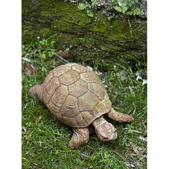 Campania International A-071-AL Turtle Statue, Aged Limestone Finish