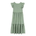 thumbnail image 4 of HOMADLES Summer Short Sleeve Dress for Girls Crewneck Losse, Sundress Green 9-10T, 4 of 5