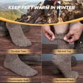thumbnail image 6 of Mens Merino Wool Socks Winter Warm Hiking Thick Thermal Cozy Boot Crew Comfy Socks 5 Pairs, 6 of 8