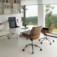 thumbnail image 3 of ZARKEA Luxury Executive Office Chair – Ergonomic Back Design with Wood & Leather Finish（Black）, 3 of 5