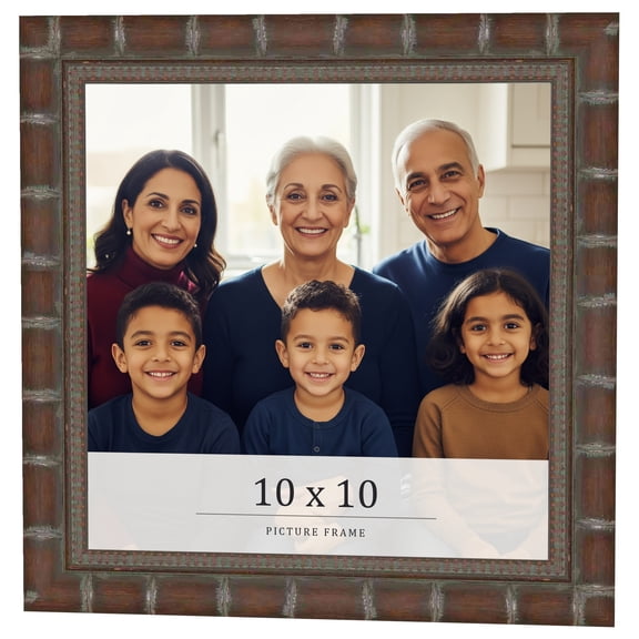 10x10 Dark Brown Bamboo Real Wood Picture Frame Width 1.5 inches | Interior Frame Depth 0.5 inches