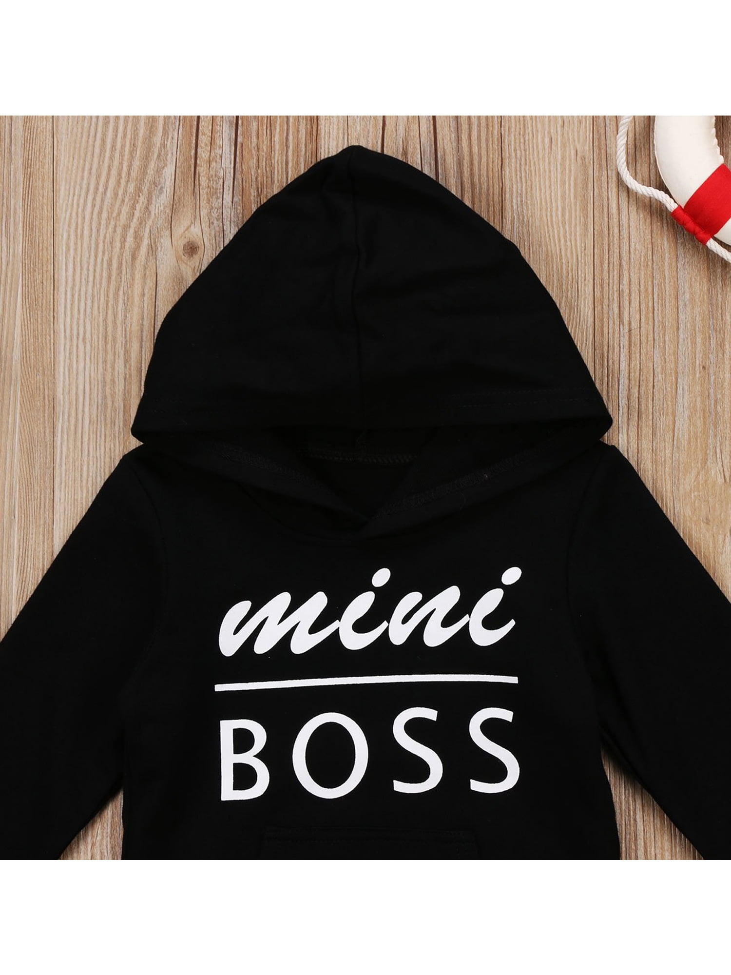 Toddler Boy Girls Hoodies Outfits Mini Boss Sweatshirt Casual Tops Pocket Sweater Cotton Clothes