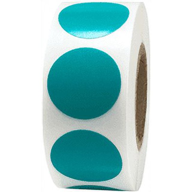 Emerald Circle Dot Stickers, 0.75 Inch Round, 500 Labels on a Roll