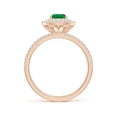 thumbnail image 2 of ANGARA Natural Split Shank Pear Emerald and Diamond Double Halo Ring in 14K Rose Gold for Women (Size-7x5mm) | May Birthstone, Birthday, Anniversary, Jewelry Gift for Women | Natural Emerald Ring, 2 of 8