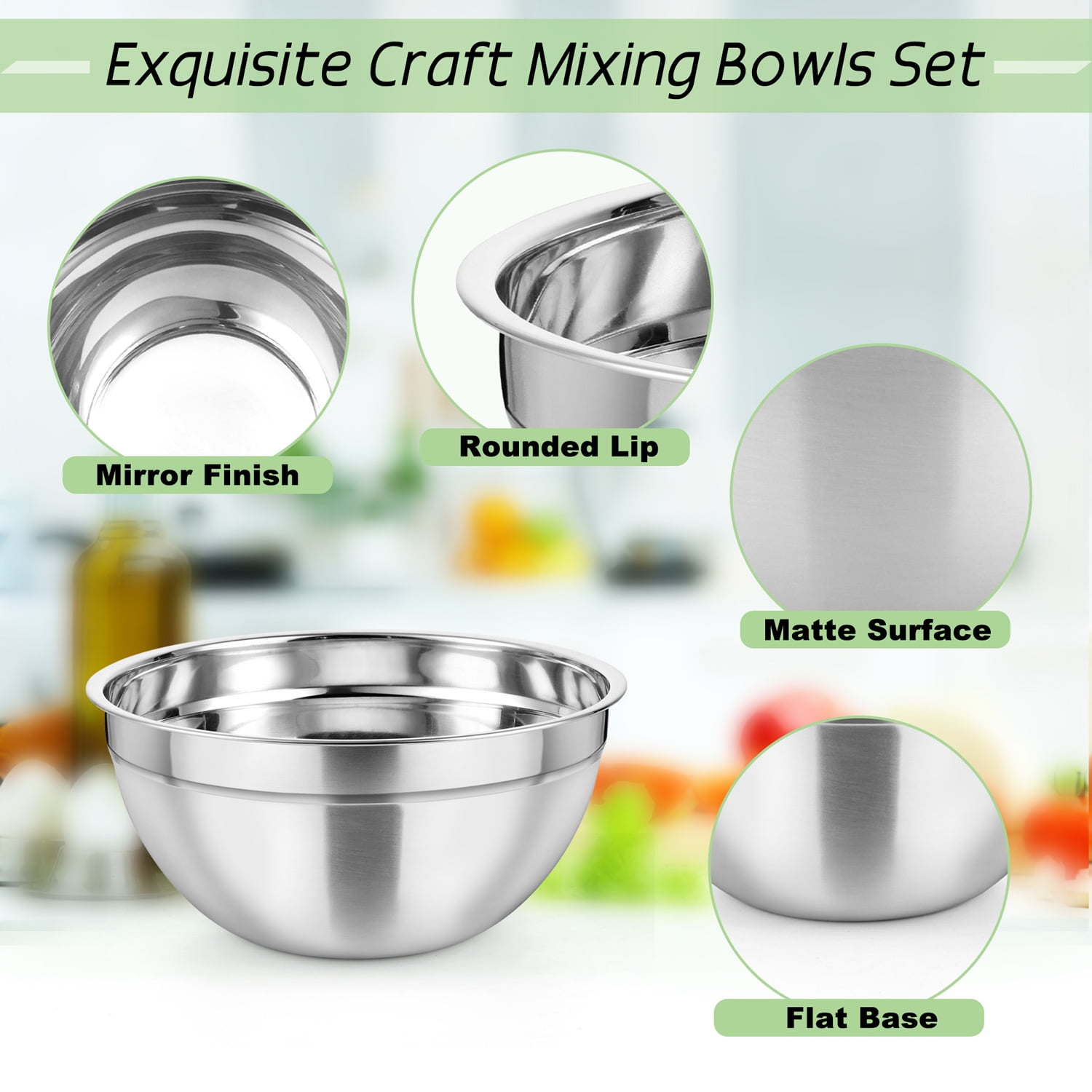 Buy Mixing Bowl | Stainless Steel | 3L | Height 12cm | 24.5 Cm Online - View #8