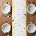 thumbnail image 4 of Table Runner 48 Inches Long for Kitchen Dining, Spring Truck Flowers Dresser Scarf Farmhouse, Dining Table Decorations for Wedding/Parties, Watercolor Floral Butterflies Yellow 13 x 48 In, 4 of 8
