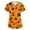 AB02-Yellow, variant on IYYVV Holiday Scrub Tops For Women Short Sleeve Vneck Stretchy Nurse Workwear Uniforms Bat Medical Nurse Shirt Printed 2 Pockets Scrub Shirt Orange S