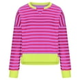 thumbnail image 3 of Annhoo Womens Striped Cropped Sweatshirts Casual Long Sleeve Crew Neck Color Block Pullover Shirts Fall Outfits, 3 of 8