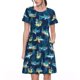 thumbnail image 1 of Disketp Cartoon Surfer Sharks para Vestido de Manga Corta para Mujeres, Vestidos de Verano para Mujeres, Casual y Holgado para la Playa, 1 of 6
