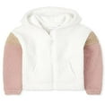 thumbnail image 2 of Sweat à Capuche Zippé Sherpa Colorblock pour Filles, Bunnys Tail, Medium, 2 of 2