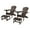 Multi-color, variant on 33.75 x 33 x 27.75 in. 2 Foldable Adirondack Chair with Cup Holder, Dark Brown