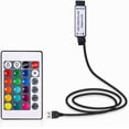 thumbnail image 2 of Meruido DC 5V 24 Key IR Remote Controller with 1m USB Inline IR Controller for 5050 2835 RGB LED Light Strip, 2 of 9