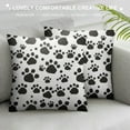thumbnail image 3 of Shangniulu Dog Paw Footprint Pattern Decorative Throw Pillow Cover Square Cushion Cases Printed Pillowcase for Couch Sofa Living Room, 3 of 5