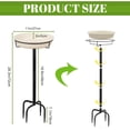 thumbnail image 2 of 35.5In Freestanding Birdbaths Bowl Outdoor, Standing Garden Bird Bath Bird Feeder Bowl with Metal Stake, Detachable Decoration Spa Birdfeeder for Garden Patio Yard Lawn, 4 Spiky Feet (B), 2 of 8