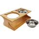 thumbnail image 3 of Cuenco alto para gatos y cachorros Cuenco inclinado para gatos y perros con soporte de madera (2 cuencos, altura ajustable) Adepaton QH-1068, 3 of 5