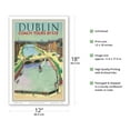 thumbnail image 2 of Dublin Ireland - Coach Tours by CIÉ (Córas Iompair Éireann) - O'Connell Bridge over the River Liffey - Vintage Travel Poster c.1950s - Master Art Print (Unframed) 12in x 18in, 2 of 4