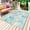 Teal Green, variant on Teal Red Coastal Outdoor Rug 6x9 Ft - Reversible Patio Rug Outdoor Camping Rugs, Jellyfish Nautical Beach Coral Starfish Indoor Outdoor Area Rugs, Non-Slip Outdoor Carpet Runner for Deck/Porch